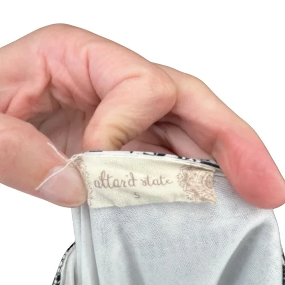 Altar’d State Boho Black and White Patterned Halter Maxi Dress Boho Chic Hippie - Picture 6 of 10